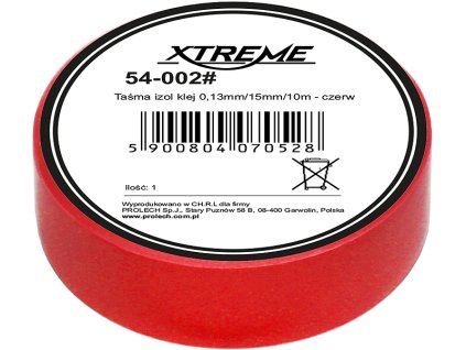 Izolirni trak 0,13mm/15mm/10m - rdeča 54-002#