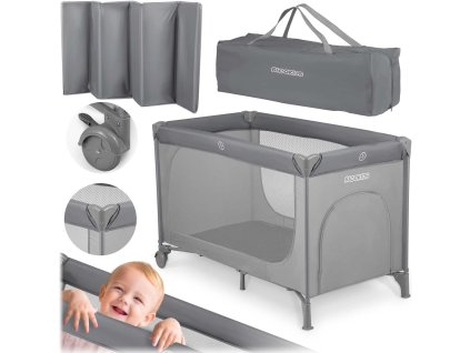 Potovalna posteljica 125x65x78 cm RK-240 siva