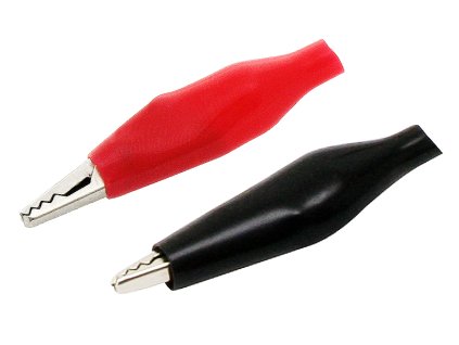 Krokodil sponka 28 mm črna/rdeča