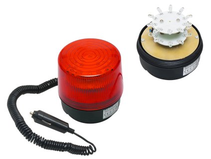LED signalna naprava 12V magnet rdeče barve