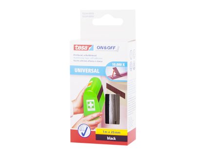 Črna velkro trak 1 m x 20 mm TESA