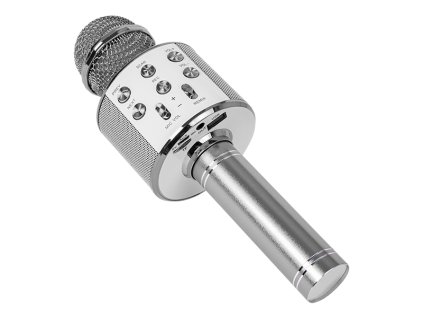 Brezžični karaoke mikrofon srebrni PRM402
