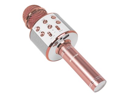 Brezžični karaoke mikrofon roza PRM402