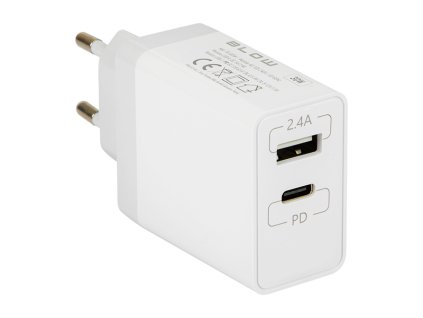 Mrežni polnilec z USB+USB-C vtičnico 30 W