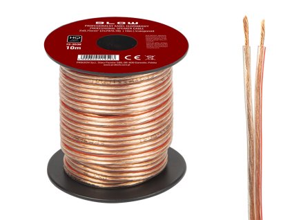 Kabel za zvočnike 2x0,75 mm prozoren 10 m