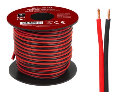 Zvočniški kabel 2x0,75 mm črno/rdeč 25 m