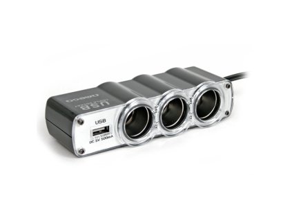 Rozdvojka do auta x3 + USB ZLA0414