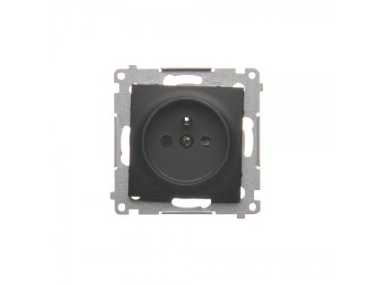 Vtičnica 250 V Simon 54 premium z zaklopkami modul črna mat