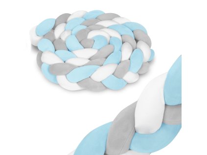 Pletenica za posteljico 3m - modro-siva