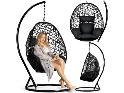 Viseči vrtni stol Sabana Sofotel črna