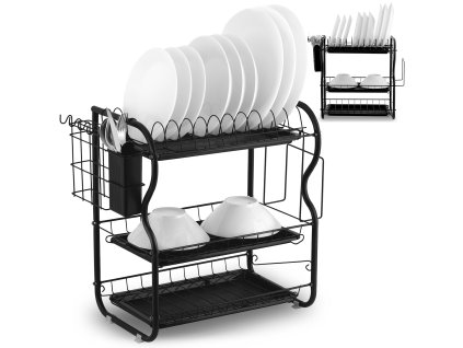 Tristopenjsko cedilo za posodo MS-603 Massido črna