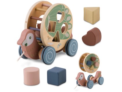 Lesena vlečna igrača Papiga NK-854 Nukido