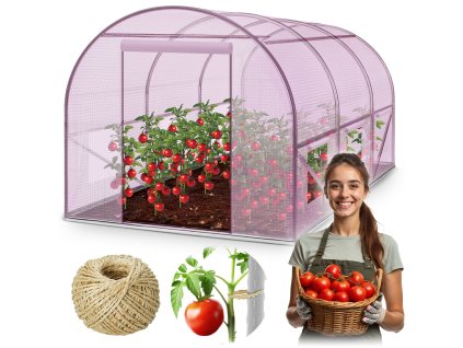 Vrtni tunel 2 x 3 m (6m2) roza Plonos