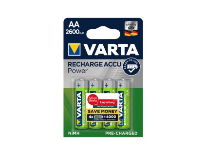 Polnilne baterije VARTA AA 2600mAh 4kos/bl,