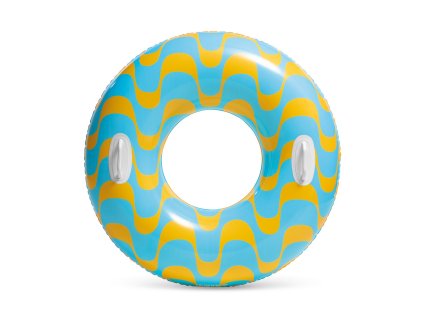 Modri cikcakasti plavalni obroč 91 cm Intex