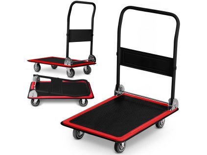 Transportni ploščati voziček HM-506 črno-rdeč