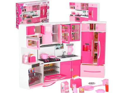 Mebelki dla lalek kuchnia 4 segmenty dzwieki LED 48cm 175066