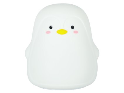 Lampka nocna dla dzieci silikonowa LED biala pingwinek 143910