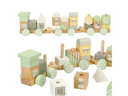 Pociag kolejka drewniana LULILO pastelowy 168572