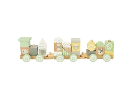 Lulilo leseni vlak pastelnimi barvami