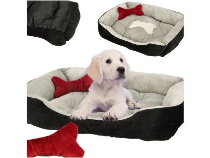 Pasja postelja 60x45x15cm bela in črna