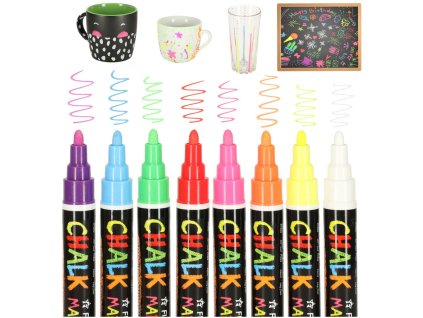 Markery pisaki kredowe do tablic szyb 8 szt 167147