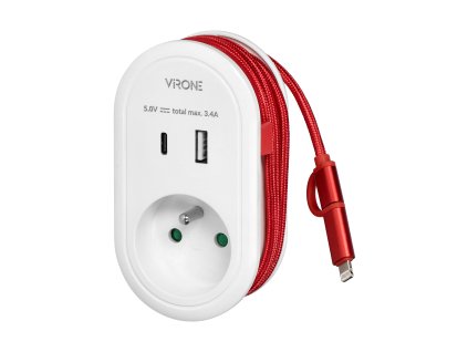 Univerzalni USB polnilec s kabli C in Lightning