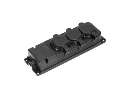 Gumijasti podaljšek IP44, 3 vtičnice, ognjevaren