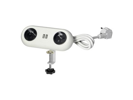 Bela miza podaljšek z USB polnjenjem