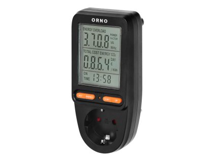 Digitalni vatmeter z LCD zaslonom črni