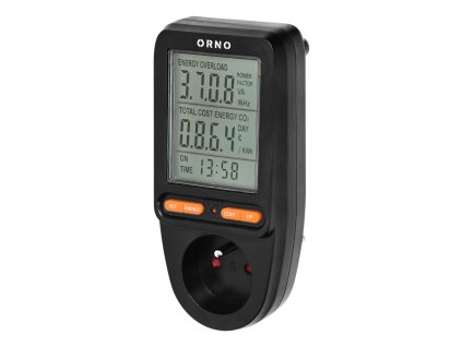 Črni kalkulator z LCD zaslonom, energetski