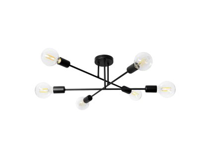 Viseča svetilka črna za 6 žarnic E27