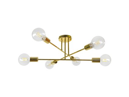 Zlata obešena svetilka E27 za 6 žarnic