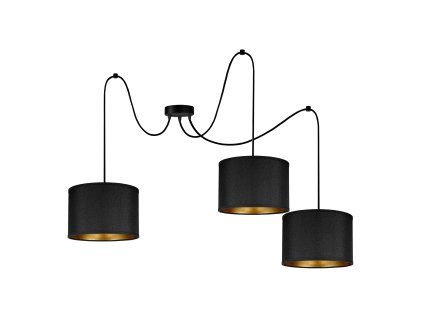 Črna viseča svetilka za 3 žarnice E27