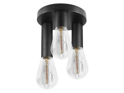 Črna okrogla stenska in stropna svetilka E27