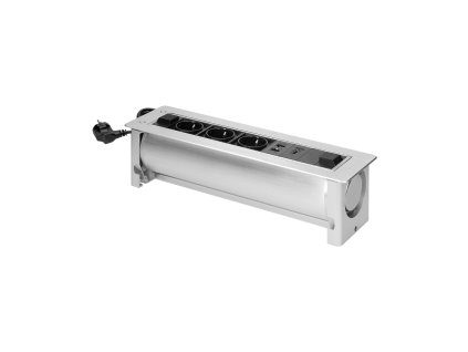 Vgradni razdelilec s 3 vtičnicami Schuko, 2 priključkoma LAN, HDMI