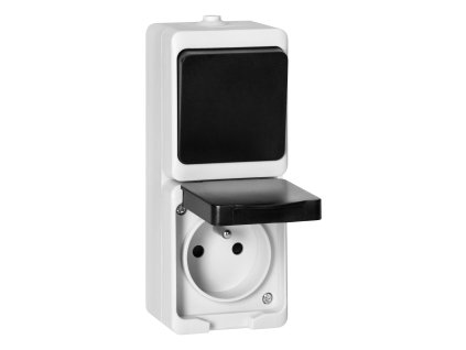 Vtičnica s stikalom AQUATIC MINI IP54 bela/črna