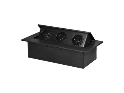 Pohištvena vtičnica 3x2P+E, črna