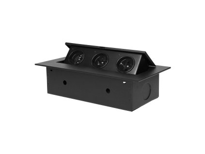 Namizni vtičnik 3x2P+E črna