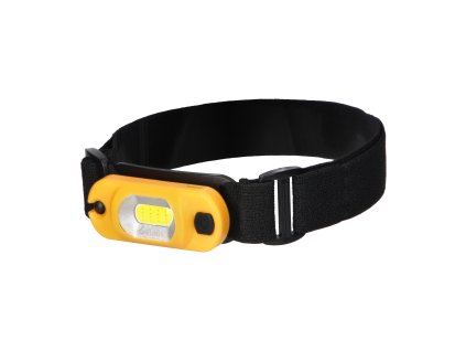 LED naglavna svetilka 80lm, polnilna, rumena