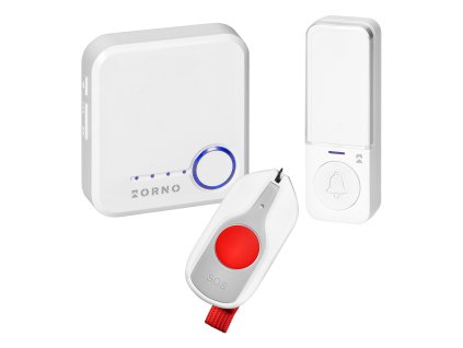 Brezžični zvonec s SOS, 200m, bel