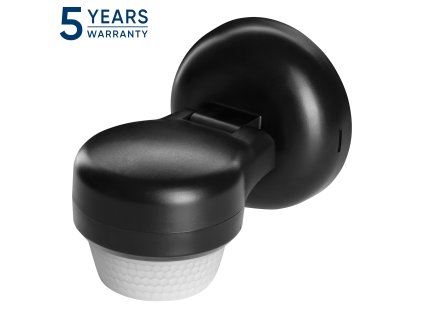 Črni senzor gibanja in prisotnosti IP65 360°