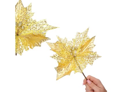 152703 ca0801 ozdoba swiateczna poinsettia 24x20 cm M0