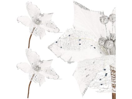 27163 ca0799 ozdoba swiateczna poinsettia 24x15 cm M0