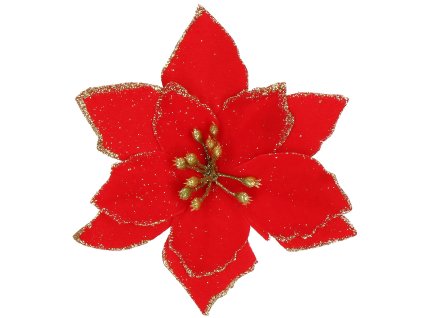 193797 ca0732 ozdoba swiateczna poinsettia 13x13 cm M0