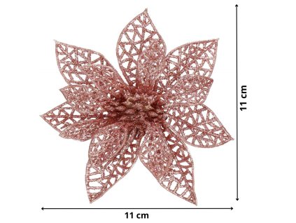 101645 ca0724 ozdoba swiateczna poinsettia 11x11 cm M0