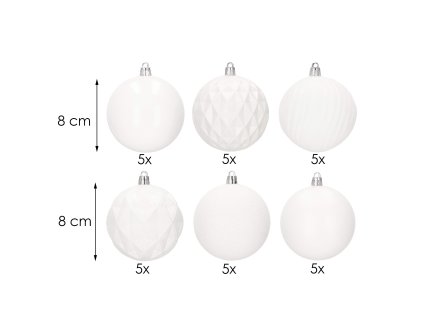 62898 ca0878 bombki choinkowe 8 cm 30 szt M0