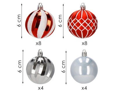 110475 ca1166 bombki choinkowe 24 szt M0