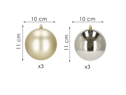 109183 ca1190 bombki choinkowe 10 cm 6 szt M0