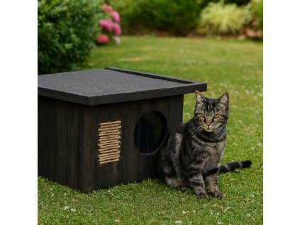 CH001 BL Mačja hišica črna